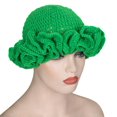 thumbnail image 1 of MesaSe Sweet Girls Crochet Ruffled Brim Bucket Hat Cute Ladies Fisherman Hat Exaggerated Style Teens Winter Windproof Hat, 1 of 21