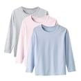 thumbnail image 1 of DXOUPM Chandails à Manches Longues pour Filles Col Ras du Cou Lot de 3 Chandail Léger Confortable T-Shirt Doux, 1 of 4