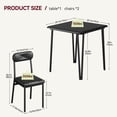 thumbnail image 3 of Small Dining Table Set for 2, Space Saving 3 Piece Square Dining Set for Small Apartments and Home Offices, Small Kitchen Table and Chairs Set, Furniture Set Dinette，Table with 2 Chairs, 3 of 9
