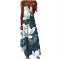 thumbnail image 1 of Robe Maxi pour Femme, Robe Longue Imprimée Sans Manches à Col Rond, Tenues d'Été Décontractées et Fluides pour un Rendez-Vous Quotidien, une Fête, des Vacances, 1 of 5