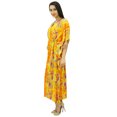 thumbnail image 3 of Bimba Exclusive Rayon Kaftan Chic Coverup Dress Drawstring Waist Night Wear, 3 of 8