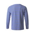 thumbnail image 3 of INSPIRE CHIC T-shirt à Manches Longues à Col Rond Rayé pour Homme en Coton, Haut à Enfiler Bleu et Blanc 50, 3 of 7