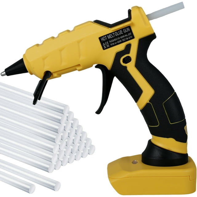 Cordless Hot Melt Glue Machine Rapid Heating Glue Tool Kit with 30 Premium Glue Sticks Hot Melt Glue Tool Compatible with 18V 20V Battery for Home Repairs Arts Crafts DIY Project