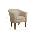 thumbnail image 3 of HomePop Fauteuil d'Appoint Tonneau Transitionnel en Bois et Tissu, Brun Lin, 3 of 11