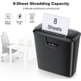 thumbnail image 2 of Bonsaii Paper Shredder for Home Use, 8-Sheet StripCut Home Office Shredder, CD/Credit Card Shredder Machine with Overheat Protection, 3.4 Gallons Wastebasket, 2 of 7
