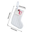 thumbnail image 3 of Fridja 8 Inch Mini Initial Christmas Stocking Monogram Embroidered Christmas Stocking White Knitted Small Christmas Stocking Decorations for Fireplace Mantle Christmas Wall, 3 of 5