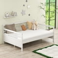 thumbnail image 2 of Costway Full Size Daybed Frame Solid Wood Sofa Bed for Living Room Bedroom White, 2 of 10
