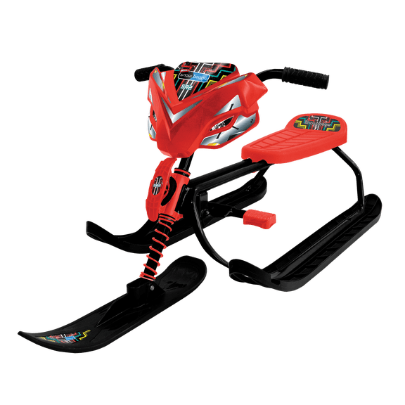 Snowboogie SB SR2 Vélo de neige luge avec ski avant directionnel, Noir/Rouge, 6 ans et plus