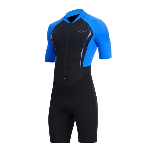 Combinaison Shorty pour Hommes à Fermeture Éclair Frontale Intégrale pour Surf et Pêche sous-Marine TG
