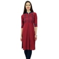thumbnail image 1 of Phagun Kurti Droite à Col Mandarin pour Femmes, Motif Uni, Robe Ethnique Indienne de Designer, 1 of 7