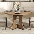 thumbnail image 2 of MARNUR Round Dining Table for 4 Persons 47" Kitchen Table for Dining Room Kitchen, Walnut (Only Table), 2 of 8