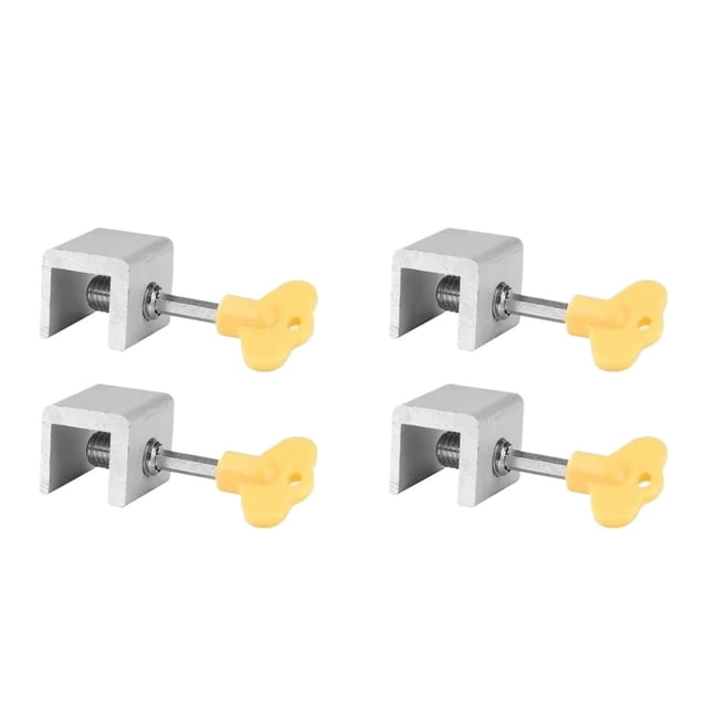 4 Pcs Window Safety Lock Aluminum Alloy Sliding Lock Sliding Door Anti-Theft Lock Adjustable ,Easy to Use