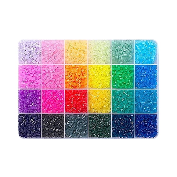 24 Mixed Colors Perler Beads, 12000Pcs Fuse Beads for Diy Art Crafts, 2.6Mm Melting Beads for Jewelry Making and Creative Home Decor, Type H