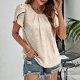 thumbnail image 3 of Birdeem Chandail Tricoté pour Femmes, Mode, Manches Courtes, Col Rond, Couleur Unie, Coupe Ample, 3 of 10