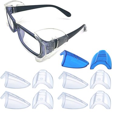 5 Pairs Safety Glasses Side Shields,Slip on Side Shields, Fits Medium to Large Eyeglasses Framesï¼ˆ4 Pairs Clear and 1 Pair Sapphire Blueï¼‰