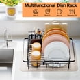 thumbnail image 3 of KK KINGRACK Dish Drying Rack , Expandable Metal Dish Rack, Rustproof Dish Drainer for Kitchen Counter, Black, 3 of 6