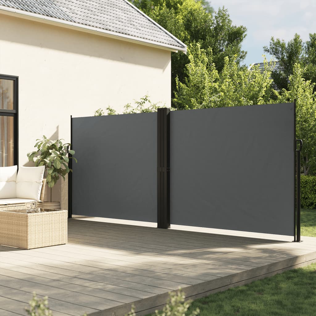 vidaXL Auvent Latéral Rétractable Anthracite 180x1000 cm