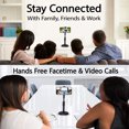 thumbnail image 3 of Arealer Desktop Cell Phone Stand Holder Clamp Tablet Stand Adjustable Height Portable Stable Round Base for Watching Online Classes Video Photo Live Streaming Black, 3 of 7