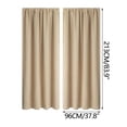 thumbnail image 4 of LSLJS Blackout Curtains for Bedroom and Living Room, Thermal Insulated Room Darkening Curtains, Energy Saving Scandinavian Solid Color Silk Curtains (Beige, 38" Width x 84" Length Each Panel), 4 of 4