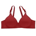 thumbnail image 1 of ManxiVoo Side Folded Full Coverage Wireless Bra for Women Soft Lightweight Support Minimizer with Wide Band L Size Red, 1 of 7