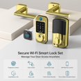 thumbnail image 2 of SMONET WiFi Keyless Door Lock with Handle Set – Fingerprint Smart Lock, Bluetooth Keypad Deadbolt, Remote Control via App & Alexa, Auto Lock, Code & Fob for Home Security, 2 of 9