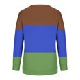thumbnail image 4 of Timegard Women's Sweatshirt Crew Neck Long Sleeve Color Block Pullover Fall Winter Casual Tunic Tops, 4 of 4