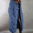 thumbnail image 2 of Women‘s Long Large Classic Cardigans Cable Knit Hood Sweater Oversized Button Duster Coat with Pocket 2024, 2 of 4