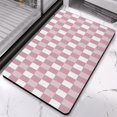 thumbnail image 4 of Checkered Bathroom Rug Runner: Long, Luxurious & Non-Slip (20x32in): Water Absorbent, Large Bath Mat, Soft Microfiber, Machine Washable, Perfect for Bathroom, Bathtub, Hallway, 4 of 5