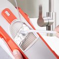 thumbnail image 4 of ONCE FOR ALL Mandoline Food Slicer, Stainless Steel Adjustable Vegetable Slicer Chopper, Multifunctional Onion Potato Garlic Cucumber Cutter for Kitchen, Orange, 4 of 8