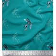 thumbnail image 1 of Soimoi Tissu en Coton Canard Libellule & Texture Imprimée 1 Yard 56 Pouces de Large, 1 of 3