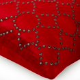 thumbnail image 2 of Taies d'Oreiller Rouges, Taies d'Oreiller à Motif de Cristaux, Taie d'Oreiller 24x24 Pouces (60x60 cm), Taies d'Oreiller Carrées en Velours, Taies d'Oreiller Contemporaines, Motif Géométrique - Velours Rouge Cristal, 2 of 3