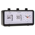 thumbnail image 1 of GUOOL Retro Table Auto Flip Clock Non-ticking Calendar Clock w/ Day Date Black B Black, 1 of 9