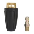 thumbnail image 3 of Universal Pressure Washer Turbo Nozzle For High Pressure Outlet Fitting Rotary 3.0 Orifice 1/4 Inch Quick-Connect Plug Spray Flat Fan Nozzle For Spinning Discharge Water 3000 Psi,Black, 3 of 5