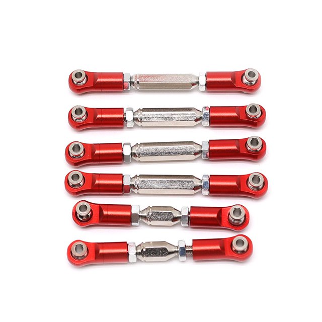 stanreset RC Turnbuckle Linkage Set Modified Parts Servo Connect 1/10 Vehicle Toy Pull Rods Kit Accessories Upgrade Part Red Red