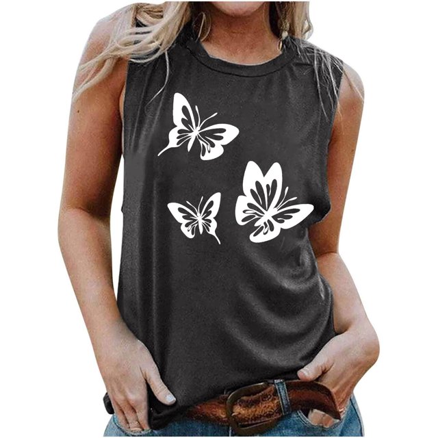 LSLJS Blouse Sans Manches Imprimée Décontractée pour Femme à Col Rond, Aguichant, Ajustée, Chandail à Enfiler, Débardeurs pour Femmes