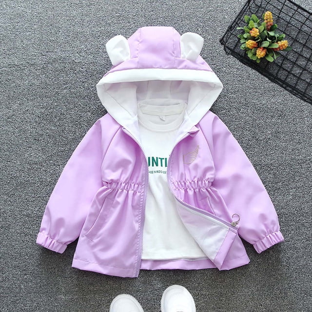 RXIRUCGD Children's Clothing Children's Spring Coats Small And Medium-sized Children's Spring Coats( Purple, Size:4 Years )