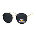 thumbnail image 3 of Lunettes de Soleil Rétro Polarisées Rondes pour Femmes, Élégantes, à Double Monture, Noir Or Noir, 3 of 4