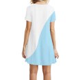 thumbnail image 5 of Robe T-Shirt pour Femmes Grande Taille à Enfiler d'Été Décontractée Mini Robe Couleur Unie à Coutures Robe de Détente Tenue Quotidienne, 5 of 5
