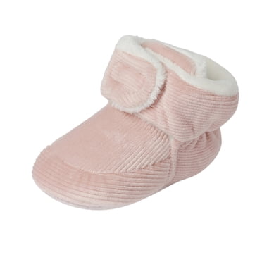 Splozh Baby Boys Girls Winter Boots Baby Boys Girls Soft Plush Snow Boots Warm Cotton First Walkers Shoes Pink,12-18 Months