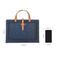 thumbnail image 3 of Fashion Business Document Bag Leather Large Laptop Handbag Briefcase Portable Work Office Storage Bag Custom Letters navy 13 inch, 3 of 6