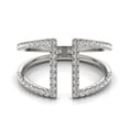 thumbnail image 2 of 14k White Gold Open Dual Band Ring Diamonds (1/2 cttw) Size 6.5, 2 of 4