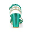 thumbnail image 2 of BLISSFUL STEP Women's Slingback Block Heel Ankle Strap Sandals Green 8.5, 2 of 7