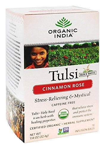 Organic India Tulsi Cinnamon Rose Tea -- 18 Tea Bags