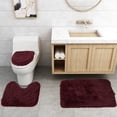 thumbnail image 4 of HWRETIE 3 Piece Bathroom Rug Set Super Soft Non Slip Bath Mat Toilet Carpet Absorbent Floor Mat, 4 of 9