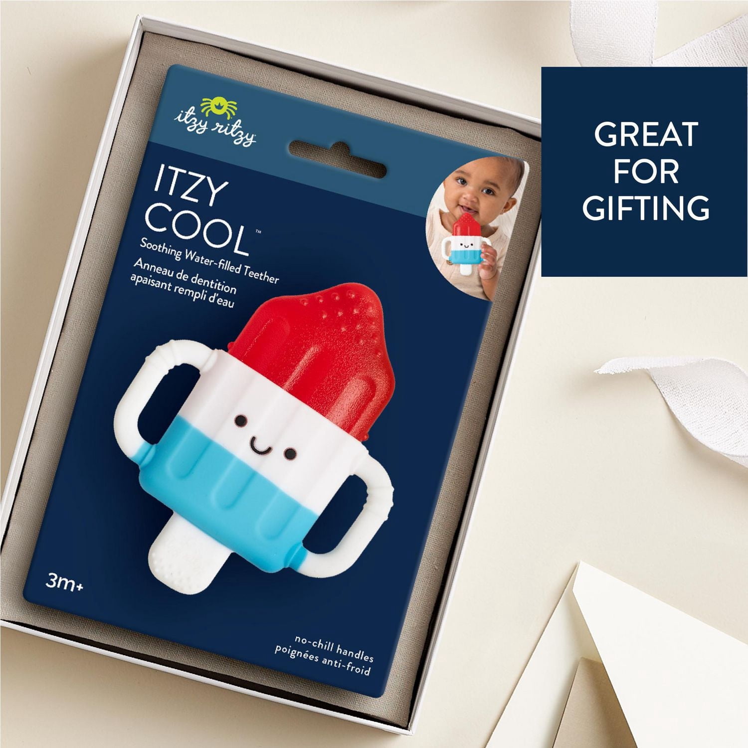 Itzy Ritzy Itzy Cool Cold Water Teether for Infants, Water-Filled Cooling Baby Teether, 0+ Months
