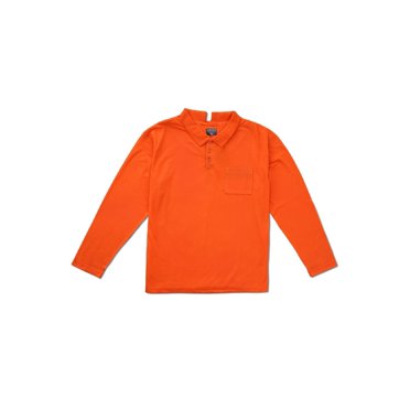 T-shirt Orange pour Hommes à Manches Longues, Dos Ouvert Adaptatif