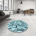 thumbnail image 4 of Ahgly Company Tapis de Zone Carré Électrique Bleu Lavable en Machine, 4 Pieds Carré, 4 of 7