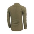 thumbnail image 3 of Wangsaura Men's Casual Shirt Solid Color Long Sleeve Stand Collar Button Tops, 3 of 7