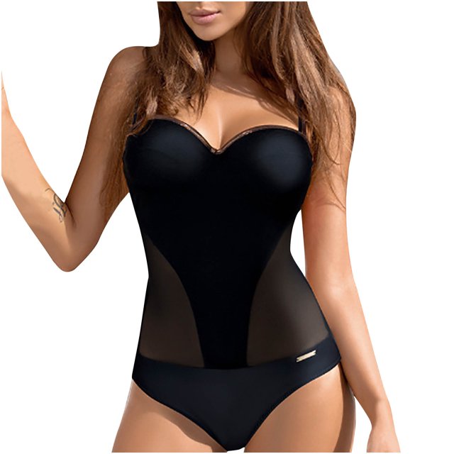 Birdeem Womens One-Piece Suspender Sexy Swimsuit Solid Color