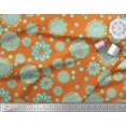 thumbnail image 2 of Soimoi Orange Poly Georgette Fabric Artistic Flower & Geometric Print Fabric by the Yard 42 Inch Wide, 2 of 5